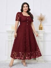 Акція на Плаття вечірнє довге літнє жіноче SHEIN GD-00154528 4XL Бордове від Rozetka