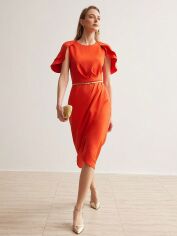 Акція на Плаття міді літнє жіноче SHEIN GD-00153587 XS Помаранчеве від Rozetka