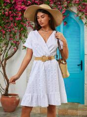 Акція на Плаття коротке літнє жіноче SHEIN GD-00155305 L Біле від Rozetka