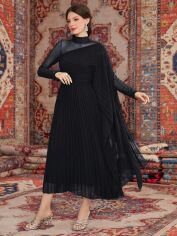 Акція на Плаття вечірнє міді осіннє жіноче SHEIN GD-00155306 L Чорне від Rozetka