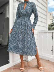 Акція на Плаття міді літнє жіноче SHEIN GD-00154404 L Сіро-блакитне від Rozetka