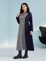 Акція на Плаття міді осіннє жіноче SHEIN GD-00154415 2XL Темно-синє від Rozetka