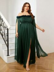 Акція на Плаття вечірнє довге літнє жіноче SHEIN GD-00158138 XL Темно-зелене від Rozetka