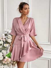 Акція на Плаття коротке літнє жіноче SHEIN GD-00154485 M Світло-рожеве від Rozetka