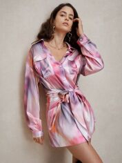 Акція на Плаття-сорочка коротке літнє жіноче SHEIN GD-00166195 L Комбіноване від Rozetka
