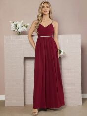 Акція на Плаття вечірнє довге літнє жіноче SHEIN GD-00156090 XS Бордове від Rozetka