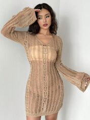 Акція на Плаття пляжне жіноче SHEIN GD-00154511 M Світло-бежеве від Rozetka