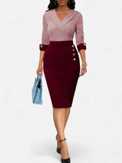 Акція на Плаття міді осіннє жіноче SHEIN GD-00156013 XL Рожеве від Rozetka