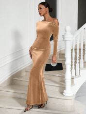 Акція на Плаття вечірнє довге літнє жіноче SHEIN GD-00163319 XS Кремове від Rozetka