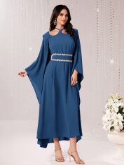 Акція на Плаття вечірнє довге літнє жіноче SHEIN GD-00154296 L Сіро-синє від Rozetka
