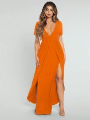 Акція на Плаття вечірнє довге літнє жіноче SHEIN GD-00154308 S Помаранчеве від Rozetka