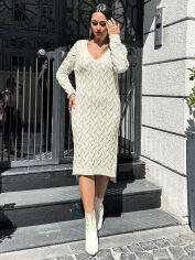 Акція на Плаття в'язане міді осіннє жіноче SHEIN GD-00156613 S Бежеве від Rozetka