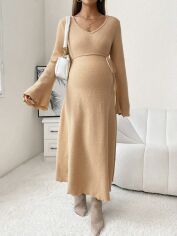 Акція на Плаття для вагітних міді осіннє SHEIN GD-00154045 2XL Світло-бежеве від Rozetka