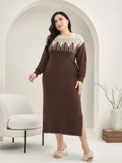 Акція на Плаття в'язане міді зимове тепле жіноче SHEIN GD-00160830 XL Пісочне від Rozetka