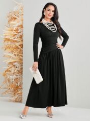 Акція на Плаття вечірнє міді осіннє жіноче SHEIN GD-00156002 XL Чорне від Rozetka