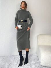 Акція на Плаття в'язане міді зимове тепле жіноче SHEIN GD-00156611 S Сіре від Rozetka