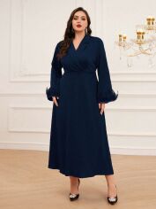 Акція на Плаття міді осіннє жіноче SHEIN GD-00154841 2XL Темно-синє від Rozetka