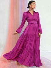 Акція на Плаття-сорочка вечірнє довге літнє жіноче SHEIN GD-00155808 S Пурпурове від Rozetka