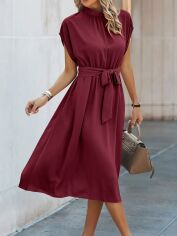 Акція на Плаття міді літнє жіноче SHEIN GD-00155815 S Бордове від Rozetka