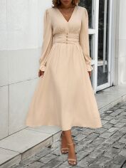 Акція на Плаття міді літнє жіноче SHEIN GD-00156053 XL Світло-бежеве від Rozetka