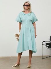 Акція на Плаття-сорочка міді літнє жіноче SHEIN GD-00155917 S Світло-блакитне від Rozetka