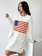 Акція на Плаття в'язане міді осіннє жіноче SHEIN GD-00155918 S Біле від Rozetka