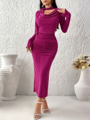 Акція на Плаття міді осіннє жіноче SHEIN GD-00156074 XL Рожеве від Rozetka