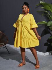 Акція на Плаття міді літнє жіноче SHEIN GD-00154910 3XL Жовте від Rozetka
