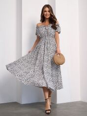 Акція на Сукня міді літня жіноча ISSA PLUS 15187 XL Біла від Rozetka