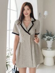 Акція на Плаття коротке літнє жіноче SHEIN GD-00152374 XL Світло-бежеве від Rozetka