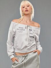 Акція на Толстовка жіноча SHEIN GD-00131091 S Світло-сіра від Rozetka