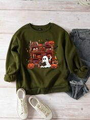 Акція на Світшот жіночий SHEIN GD-00134934 S Темно-зелений від Rozetka
