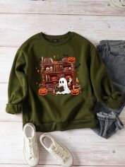 Акція на Світшот жіночий SHEIN GD-00134934 XS Темно-зелений від Rozetka