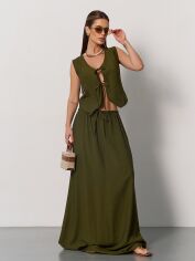 Акція на Костюм жіночий ISSA PLUS 15174 XL Хакі від Rozetka