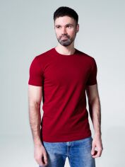 Акція на Футболка бавовняна довга чоловіча Ray U0102 S Бордова від Rozetka