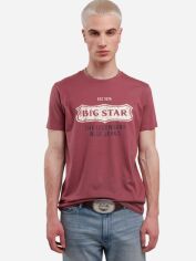 Акція на Футболка бавовняна довга чоловіча Big Star Millaner 602 5XL Червона з принтом від Rozetka