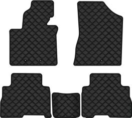 Акція на Килимки з екошкіри EVAtech ECO в салон авто для Sorento (XM) 7 seats Restyling Kia 2012-2014 2 покоління SUV Korea Екошкіра чорна з чорною ниткою чорний кант від Rozetka
