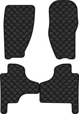 Акція на Килимки з екошкіри EVAtech ECO в салон авто для Cherokee (KK) Jeep 2008-2013 4 покоління SUV EU Екошкіра чорна з чорною ниткою чорний кант від Rozetka