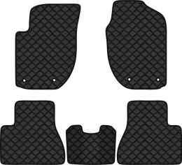 Акція на Килимки з екошкіри EVAtech ECO в салон авто для Freelander (L314) 5-doors (with rest pedal) Land Rover 1997-2006 1 покоління SUV EU Екошкіра чорна з чорною ниткою чорний кант від Rozetka