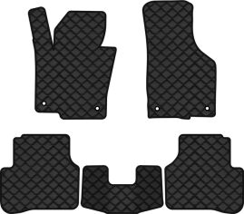 Акція на Килимки з екошкіри EVAtech ECO в салон авто для Passat (B6) (without armrest) Volkswagen 2005-2010 6 покоління Combi EU Екошкіра чорна з чорною ниткою чорний кант від Rozetka