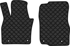 Акція на Килимки з екошкіри EVAtech ECO в салон авто передні для CX-90 6 seats (with console) Mazda 2023 1 покоління SUV USA Екошкіра чорна з чорною ниткою чорний кант від Rozetka