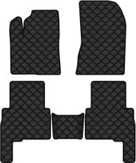 Акція на Килимки з екошкіри EVAtech ECO в салон авто для Sorento (XM) (Hinged Gas Pedal) 7 seats Kia 2009-2012 2 покоління SUV EU Екошкіра чорна з чорною ниткою чорний кант від Rozetka