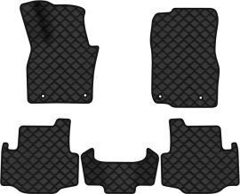 Акція на Килимки з екошкіри EVAtech ECO в салон авто для CX-90 6 seats (with console) Mazda 2023 1 покоління SUV USA Екошкіра чорна з чорною ниткою чорний кант від Rozetka