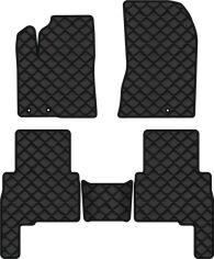 Акція на Килимки з екошкіри EVAtech ECO в салон авто для Sorento (XM) (Hinged Gas Pedal) 7 seats Kia 2009-2012 2 покоління SUV EU Екошкіра чорна з чорною ниткою чорний кант від Rozetka