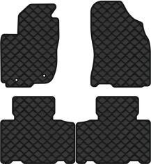 Акція на Килимки з екошкіри EVAtech ECO в салон авто для RAV4 (XA40) (closed threshold) Toyota 2013-2016 4 покоління SUV USA Екошкіра чорна з чорною ниткою чорний кант від Rozetka