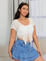 Акція на Топ жіночий SHEIN GD-00122787 XL Білий від Rozetka