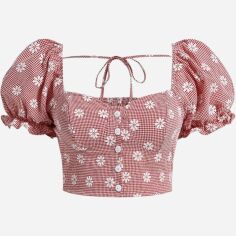 Акція на Топ жіночий SHEIN GD-00139014 3XL Червоний від Rozetka