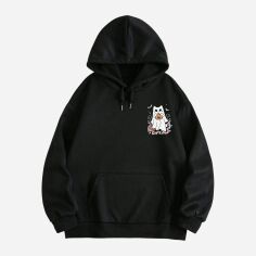 Акція на Худі жіноче SHEIN GD-00123136 XL Чорне від Rozetka