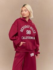 Акція на Худі жіноче SHEIN GD-00133924 S Бордове від Rozetka