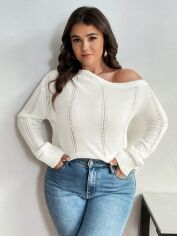 Акція на Джемпер жіночий SHEIN GD-00139092 3XL Білий від Rozetka